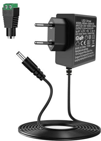 12V 2A Netzteil, AGOTD 24W Transformator AC 220-240V zu DC 12Volt Trafo, 12 Volt DC Power Supply