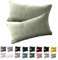 Soifox Kissenbezug 40 x 80 2er Set - Kopfkissenbezug 40x80 Salbeigrün 100% Mikrofaser bügelfrei & knitterfrei mit Reißverschluss