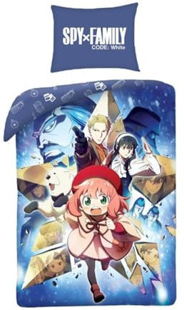 Halantex SPY X FAMILY Bettwäsche-Set Starlight Anya - Bettbezug 140 x 200 cm mit Kissenbezug 70 x 90 cm - 100 % Polyester mehrfarbig