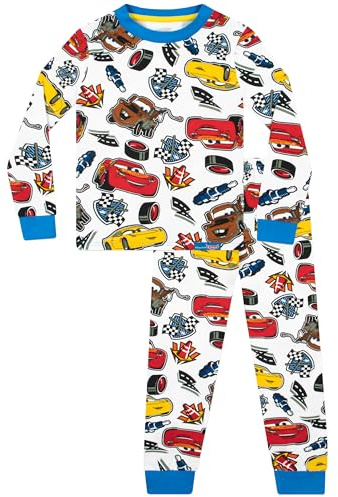 Disney Cars Pyjamas | Lightning McQueen Pyjamas | Snuggle Fit Boys' Pyjama Sets | White 18-24 Months