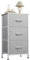 WLIVE Fabric Drawers, Chest of Drawers with 3 Drawers, Storage Unit with Drawers with Wood Top Steel Frame, Storage Organizer Unit for Bedroom, Living Room, Kids Room, Light Grey