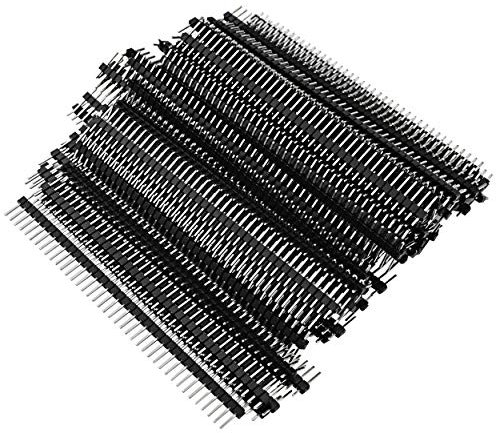 100pcs Male Header Pins,Straight Single Row 40 Pin 0.1 Inch (2.54mm) Male Pin Header Connector PCB Board Pin Connector Electronic Component Raw Materials