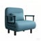 Fabulcozy Sessel für Einzelbett, ausklappbar, Erwachsene, Sessel, Schlafsofa, Schlafsofa, 4-in-1, großer Komfort, Kissen, Armlehnen, Metall, 60 x 68 x 85 cm,Blau