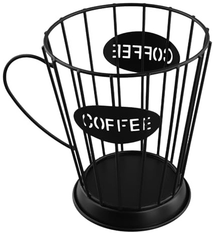 Fozriybefy Kaffee Pads Halter Kaffee Kapseln Aufbewahrungs Korb KüChen Theke Aufbewahrungs Halter für Espresso Kapseln (Klein) - Schwarz