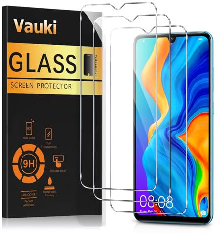 Vauki 3 Stück Panzer Schutz Glas für Huawei P30 Lite 6,15 9H Härte Schutzfolie,Anti-Kratzen,Ultra-Klar Displayschutzfolie,Full Screen Schutzglas Ultrabeständig Bläschenfrei,Clear