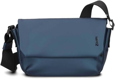 Zwei Unisex Umhängetasche Cargo CA40 kleine wasserfeste Tasche 1 Liter aus leichtem Hydroflex, Schlüsselband, verstellbarer Gurt, sportliche Crossbody-Bag für Damen Herren & Teenager (metallic-blue)