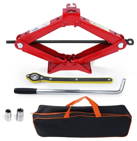 HYCHIKA Scherenheber 3T Wagenheber Auto Tragbar Autoheber Hebebühne 3 Tonnen Hebebereich von 120 mm bis 445 mm, Wagenheber für SUV PKW