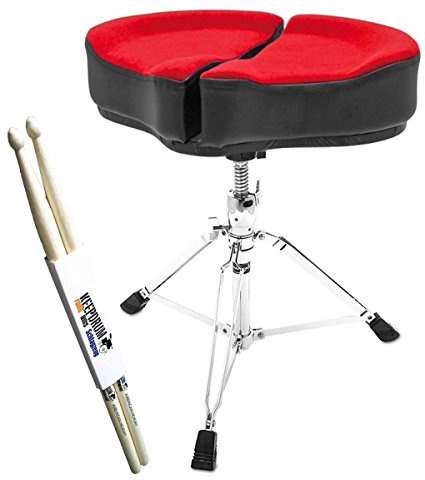 Ahead SPG-R Spinal Glide Drum-Hocker Rücken-schonend Sattelsitz + keepdrum Drumsticks