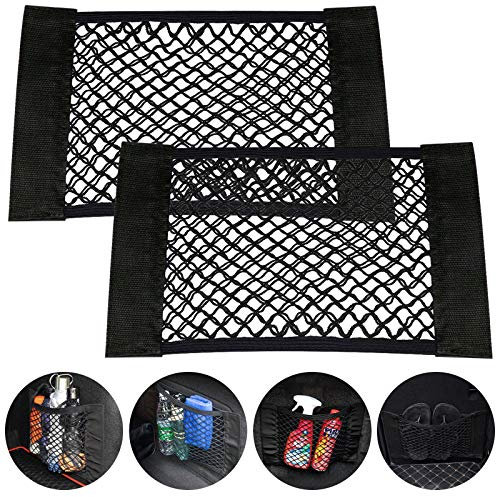 HAKACC Car Boot Storage Net 2 PCS, Campervan Accessories for Van, Caravan, Trunk, Cargo, Camping, Car Organiser Essentials 40x24cm