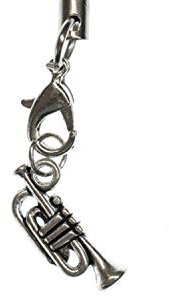 Miniblings Trompete Handyanhänger Handyschmuck Musik Musikinstrument silber mini- Handmade Modeschmuck I Anhänger Handyschmuck Schlüsselanhänger