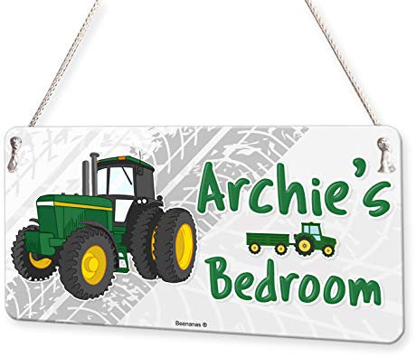 Beenanas Tractor Farm Personalised Childs Bedroom Door Sign Name Plaque