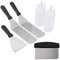 Kaxich 6 Pcs Grillspachtel Plancha Kit Edelstahl BBQ Grillspachtel Set Professionelles Grillbesteck Pfannenwender Spachtel Ölflasche Teppanyaki Besteck für Camping Gusseisengrill, Flachgrill