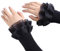 GROOMY Fake Sleeve, Women Sweet Fake Sleeves Double Layer Ruffles Lace Flared Cuffs Wrist Warmers-Black
