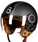 Jet-Helm mit Visier Retro Pilot-Helm Roller-Helm für Frauen und Herren im Vintage-Look, Motorrad-Helm, Qualität nach ECE-Norm,Schwarz,L