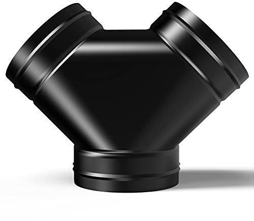 AC Infinity 3-Wege Rohrverteiler 150 mm – Y-Verbindungsstück | Y-Stecker, robuster Stahlkörper, schwarze Pulverbeschichtung, Schutzfarbe, erhöhte Lippe, für HVAC, Trockner, Luftführung