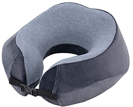 LaoZan Reisekissen Nackenkissen Memory Foam Nackenstützkissen Reisekissen Essentials ideal für Reisen und Flüge (Dunkelgrau,27 * 27 * 13cm)