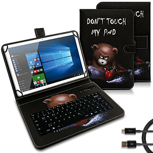 UC-Express Tablet Tasche kompatibel mit Nokia T21 T20 Tastatur Hülle Bluetooth Keyboard Case QWERTZ Standfunktion Cover, Motiv:Motiv 1