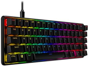 HyperX Alloy Origins 65 – Mechanical Gaming Keyboard - Ultra Compact 65% Form Factor – HyperX Aqua Switch (Tactile) - Double shot PBT keycaps - RGB LED Backlit - Side Printed Secondary Functions