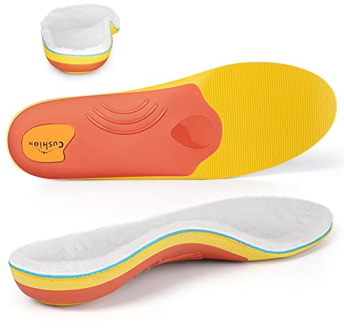PCSsole Orthopädische Einlegesohlen aus Wolle für Winter - Medizinische Unterstützung bei Plattfuß, Plantarfasziitis & Fersensporn - Warme Komfortsohlen für Herren/Damen (30.5cm)