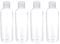 Palm Safe 4 pcs 100ml/3.5 OZ Clear Plastic Travel Bottles, Durable Strong Recyclable BPA Free Storage Bottles, Empty Refillable Containers with Flip Cap Leak Proof for Toiletries
