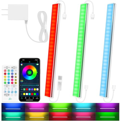Benreom 3 Pack RGB Under Cabinet Lights with App and Remote Control