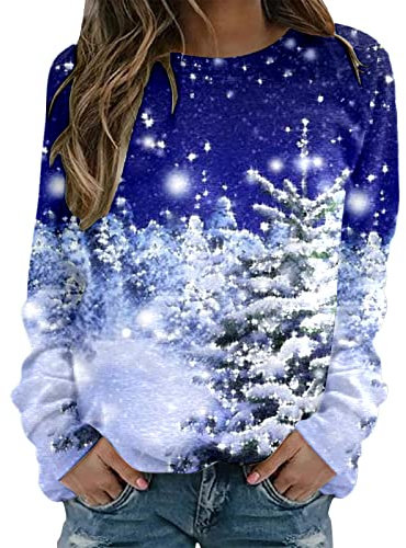 NNGOTD Pullover Weiss Damen Strick Sweatshirt Damen gelb Hoodie Damen große größen 54 Softshell Jacke Damen XXXL Mantel teddyfell Damen grün Thermo Langarmshirt Damen Sport Weihnachts Tunika Blusen