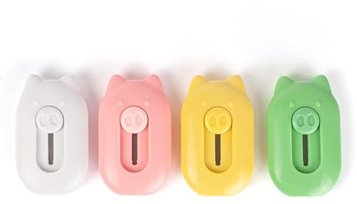 EBHO 4 Pezzi Mini Cutter Taglierino Piccolo Mini Coltello Retrattile con Foro Taglierino Tascabile per Cancelleria, Buste, Carta da Ufficio Scatola