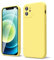 oakxco für iPhone 12 Hülle Silikon Case mit Kameraschutz, Ultra Dünn Bunt Handyhülle Mädchen, Einfarbig Handy Hülle Slim Schutzhülle, Matt TPU Weich Gummi Glatt Silikonhülle Bumper, Gelb