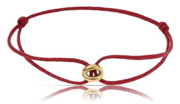 Made by Nami Minimalistisches Armband Herren & Damen • Handgemacht & Geflochten • 100% Wasserfest & Verstellbar • Partner Geschenke (Rot Gold)