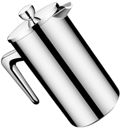 CRILSTYLEO 304 Edelstahl Kaffeemaschine Ausgusskanne Große Kapazität 1000ml Filter Hitzebeständig für Tee Kaffee
