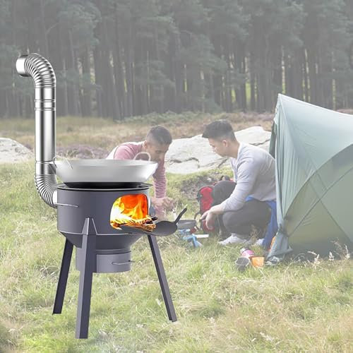 holzofen raketenofen Abnehmbarer Camping-Holzofen für den Schuppen – robuster, schwerer Holzofen für den Außenbereich – Brennholzofen für Camping mit abnehmbarer Aschepfanne für Kochen, einfache Lager