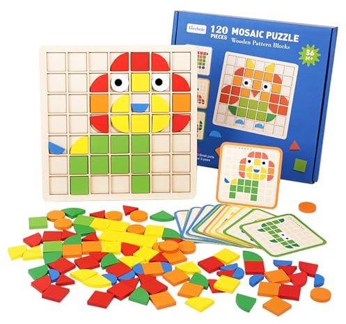 Dr. MUYA® Montessori Spielzeug ab 3 4 5 6 Jahre, Mosaik Puzzle, Kinderspielzeug ab 3 Jahre, Spiele ab 3 Jahren, Motorikspielzeug, Tangram Kinder, Geschenk 3 Jahre Kinder Mädchen Junge