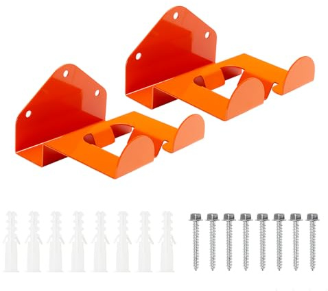 Garage Organizer Trimmer Rack, Trimmer Rack Wall Mount, Weed Eater Hanger for Wall, Heavy Duty Weed Eater Hanger for Grass Trimmers, Hedge Trimmers, Leaf Blower, Chainsaw, 2 Pack