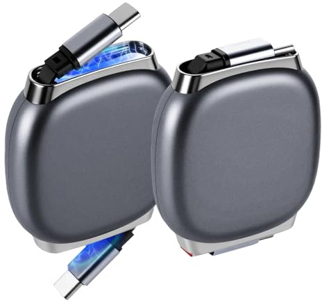 Diyuna Retractable USB C Cable 240W USB C to USB C Fast Charger Cable Adjustable Type C Charging Cable Compatible with Phone 17 16 15 Pro Max Plus Galaxy S25 S24 Pad Air Pro(2 Pack, Black)
