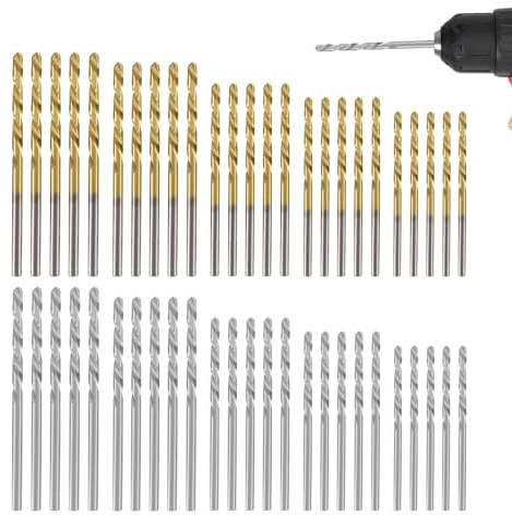 100 Pieces Small Drill Bits Set 1mm/ 1.5mm/ 2mm/2.5mm/ 3mm, Micro Drill Bits, Mini Drills for Jewelry Diy Model Making Electronic Drilling Holes Woodworking