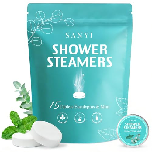Shower Steamers Aromatherapy 15 Pack, Mom Gifts for Mothers Day,Eucalyptus & Mint Shower Bombs with Natural Essential Oils, Quick Sinus Relief Nasal Congestion, Relaxation Home Spa Gifts for Women Men