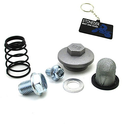 STONEDER Boulon de Bouchon de vidange de Marque avec Filtre, Joint d’étanchéité et Ressort pour VTT, Quad, Scooter, cyclomoteur Chinois 50 CC, 125 CC, 150 CC