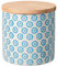 Bloomingville Dose Emma Aufbewahrung Behälter Topf Pott luftdicht Ø 10 x H 10 cm, blau, Keramik, Bambus, fasst ca. 400 ml