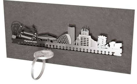 13gramm Eindhoven Skyline Schlüsselbrett - Praktisches Wohnaccessoire mit tiefem Steckschlitz - Stilvolles und edeles Geschenk für Eindhoven Fans
