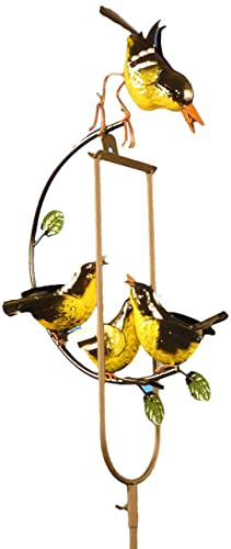 POMMERNTRAUM ® | Vogelwippe Windspiel Gartenwippe Gartenstecker Gartendekoration Gartenkunst Metall Vogel Vögel