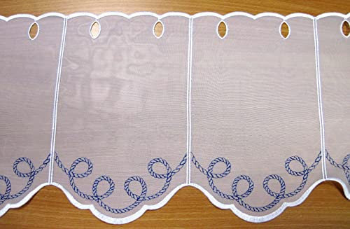 Gerster 1 Stück Scheibengardine Ecru`mit Stickerei ca.16 cm breit, Höhe 90 cm