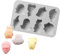 Süße Halloween Geister Motiv-Silikonform für Eiswürfel & Backen - 8 Figuren - Halloween, Karneval & Motto-Party