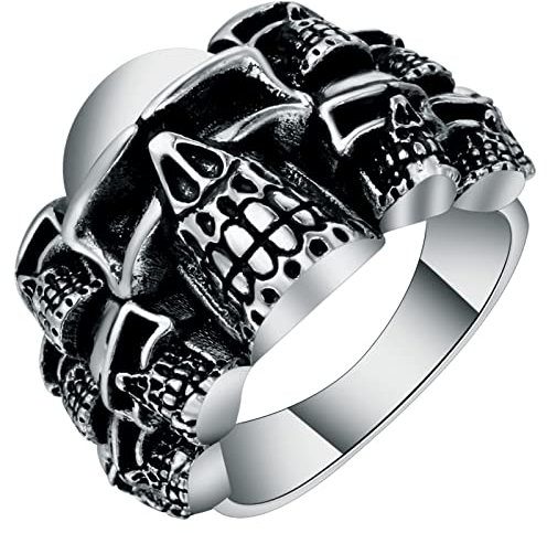 Banemi Ring Schmuck Egirl, Damen Zirkonia Ringe Schädel Schmuck Ringe Geburtstagsgeschenke Größe 60 (19.1)