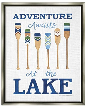 Stupell Industries Deb Strain Wandbild, Motiv Adventure Awaits At Lake Oars