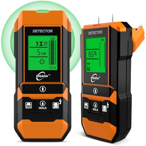 Rilevatore,PIGADA ZK01 Scanner da Parete, Dispositivo di Localizzazione 2 in 1 di Umidità Digitale a 6 Modalità, Metallo e Linee Elettriche, Misuratore di Umidità per Legno e Materiali da costruzione