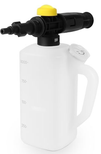 Fai Top Einstellbar Schaumdüse,1L Verstellbare Sprühdüse Schaumlanze mit Shampoo-Messbecher für Lavor/Parkside/Spear and Jackson