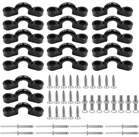 XINGSUI 18 Pcs Nylon C-Buckle,Hunchback Buckle,Carrying Handle Buckle,Securing Seat Anchor Rope Paddle Leash,Replacement Parts for Inflatable Boat Kayak Canoe Deck Accessories (with 36 Screws)