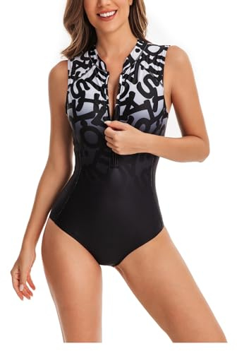 Kuukaas Neckholder Badeanzug Damen Bademode Swimsuit Damen Bauchweg Badeanzug Damen Push Up Strandmode Damen Sommer S-XXL