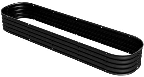 Outsunny Jardinière surélevée carré Potager de Jardin en Acier modulable pour légumes, Plantes, Fleurs, dim. 240 x 62 x 30cm, Noir