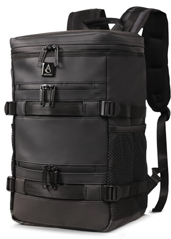 Aerolite WATERPROOF 40x20x25cm Ryanair Wizz Air Underseat 20L Travel Backpack Rucksack Carry On Hand Luggage Flight Cabin Bag 40x20x25 New Ryanair Approved with 14in Laptop Pouch (Black)